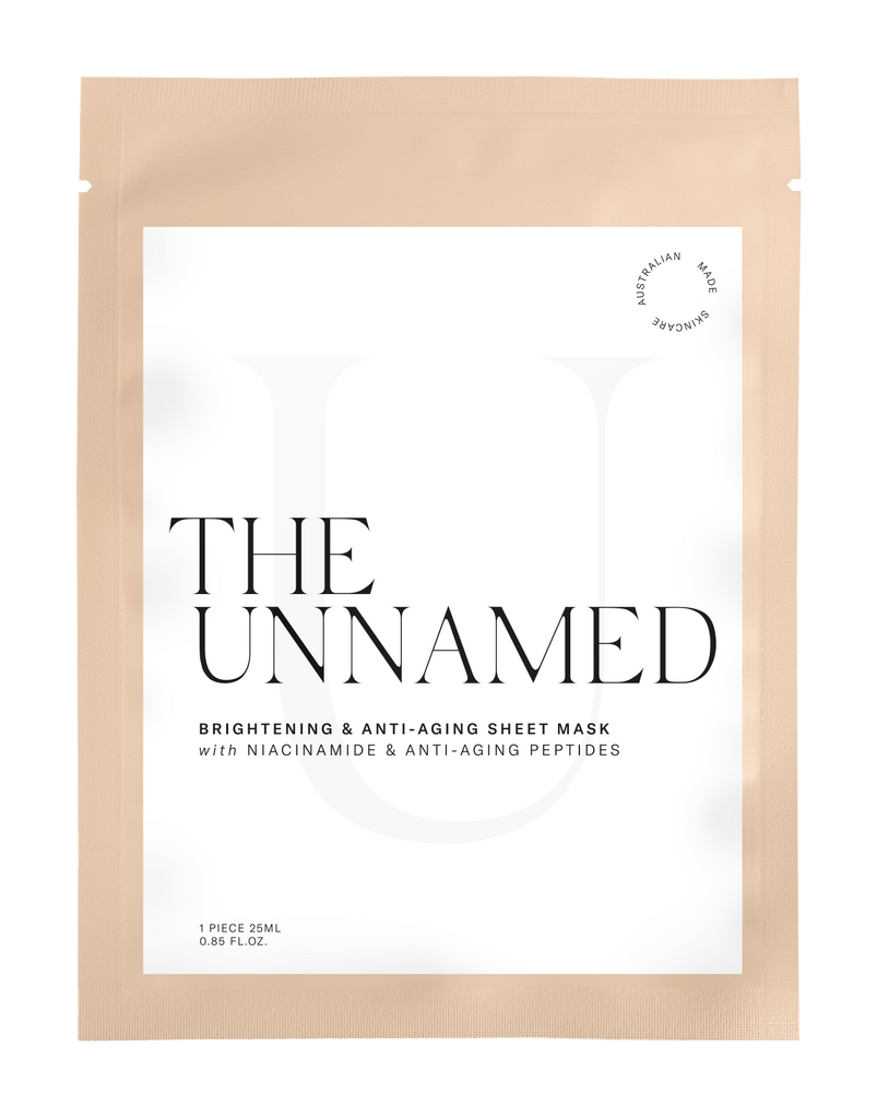 The Unnamed Skincare Brightening Face Sheet Mask Front of Pack